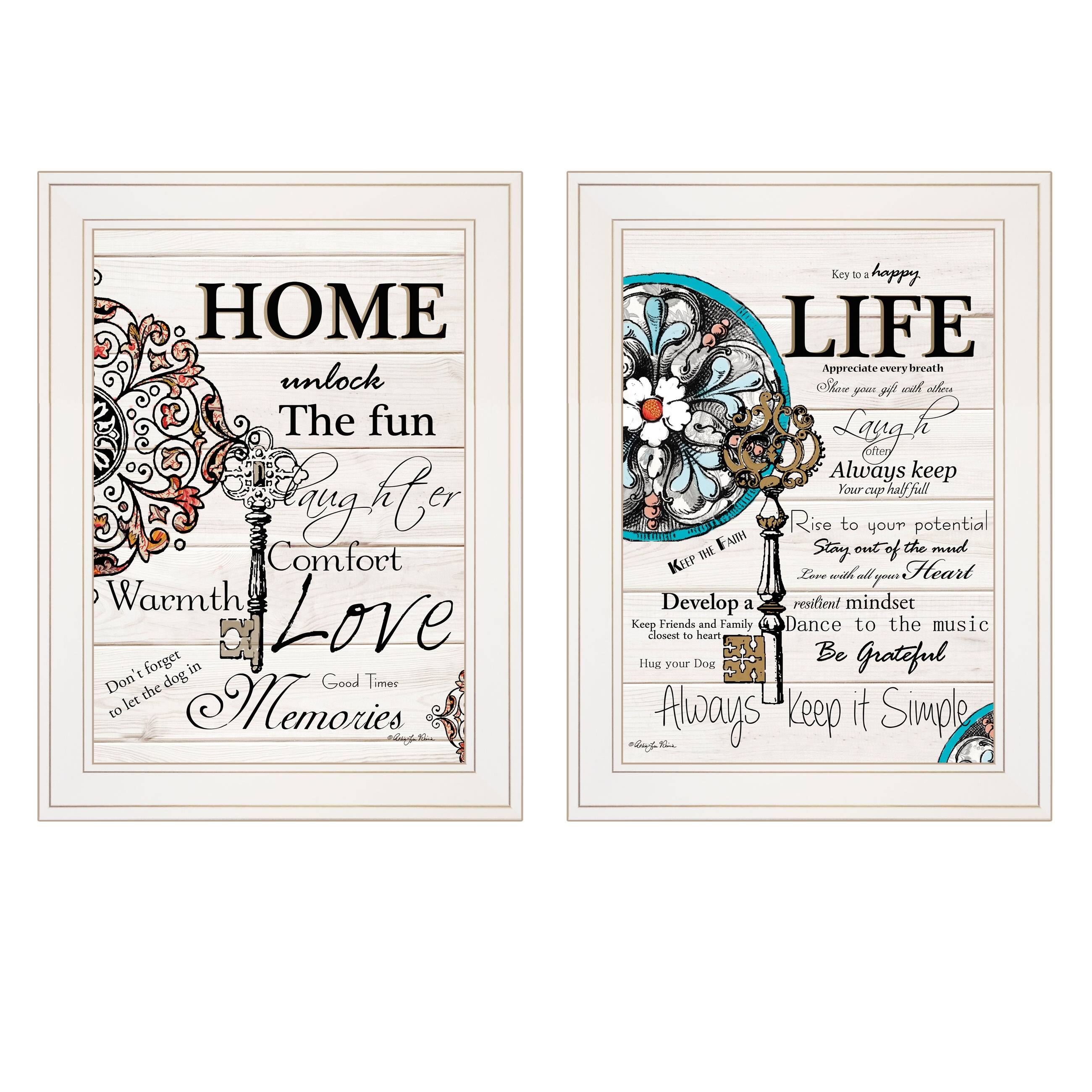 TrendyDecor4U Farmhouse "Life / Home" 2Piece by RobinLee